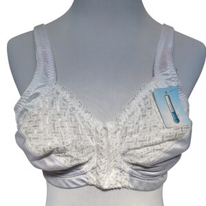 Jodee Bra, Cool Max Lining. Style 405, White, Front & Back Closures, New, Sz 36B